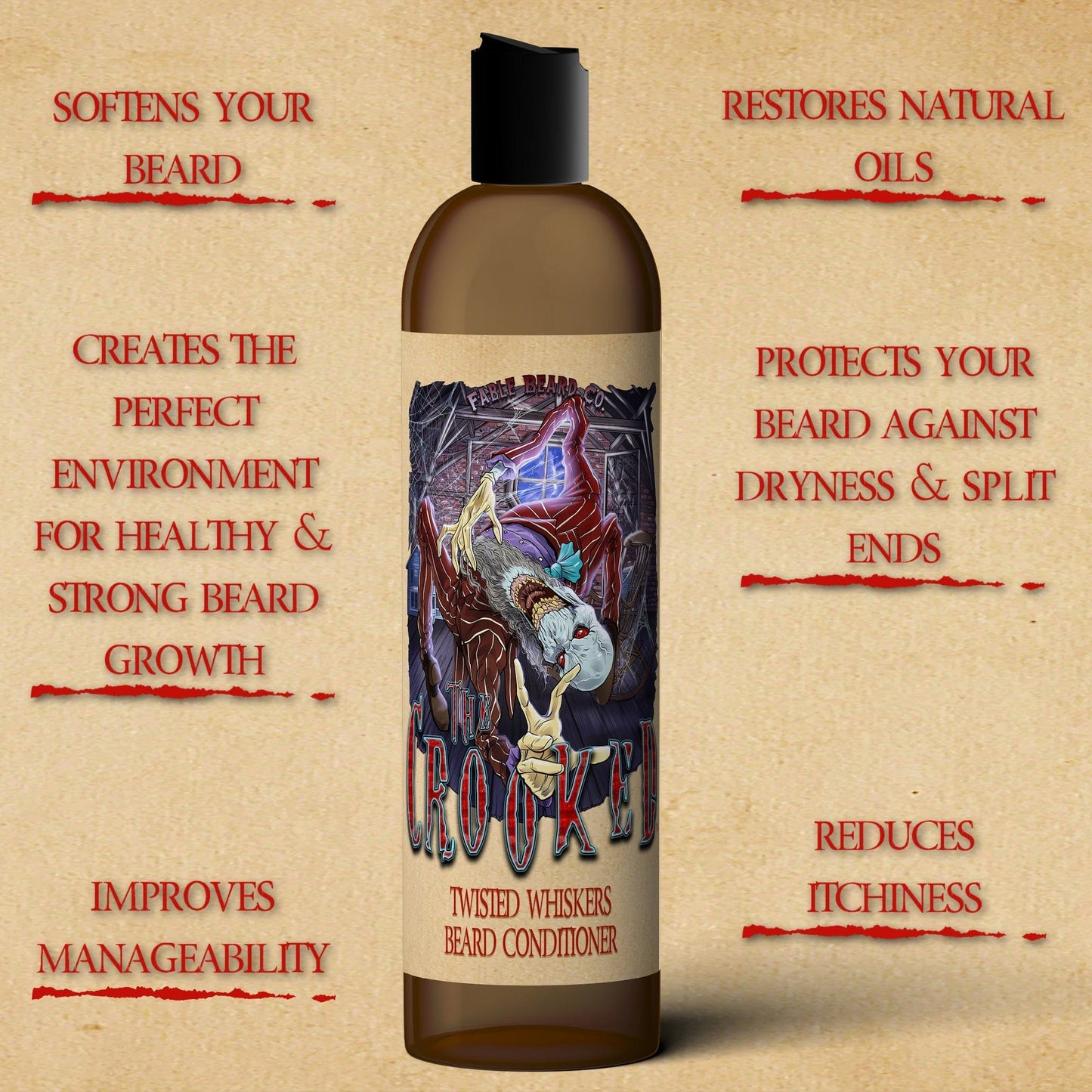 The Crooked - Beard Conditioner - Caramel Custard, Cinnamon Pears, Twisted Spiced Chai
