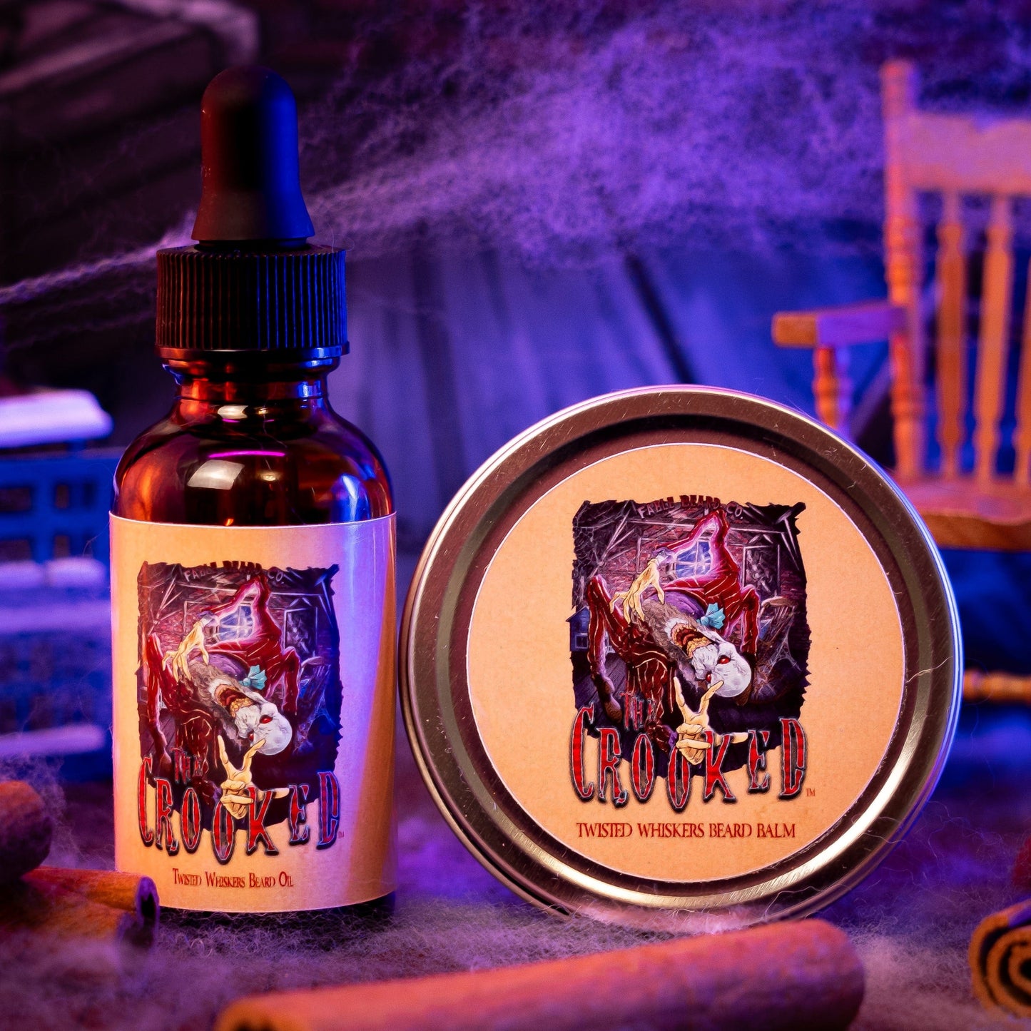 The Crooked - Beard Oil & Balm Kit - Caramel Custard, Cinnamon Pears, Twisted Spiced Chai