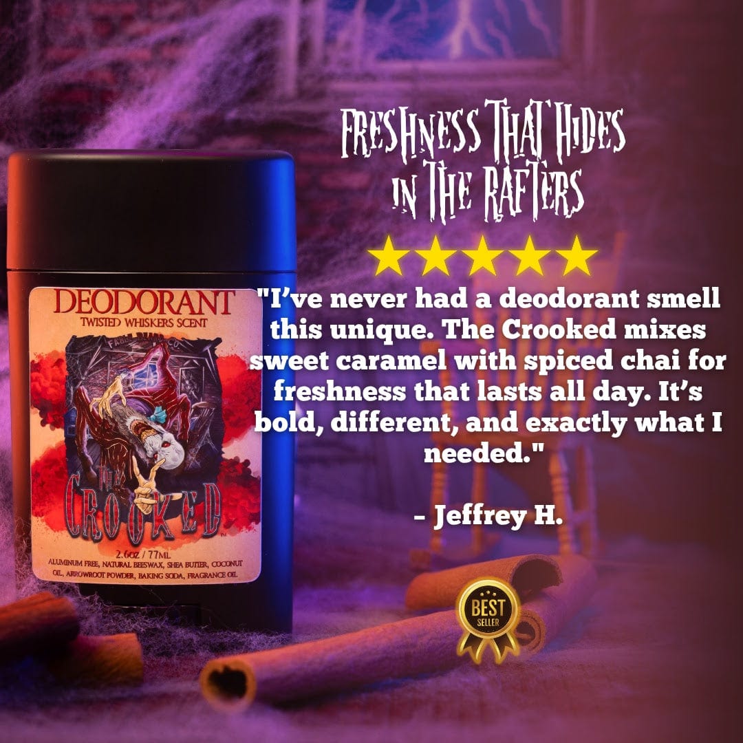 The Crooked - Deodorant - Caramel Custard, Cinnamon Pears, Twisted Spiced Chai