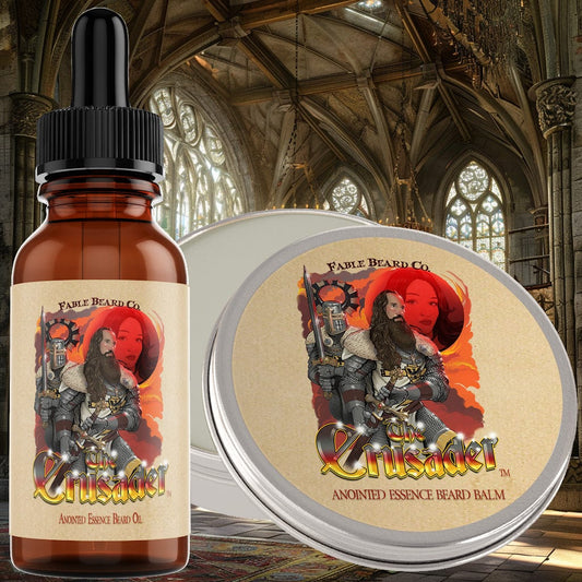 The Crusader - Beard Oil & Balm Kit - Ancient Citrus Musk, Lavender Soaked Sandalwood, and Eucalyptus Spice