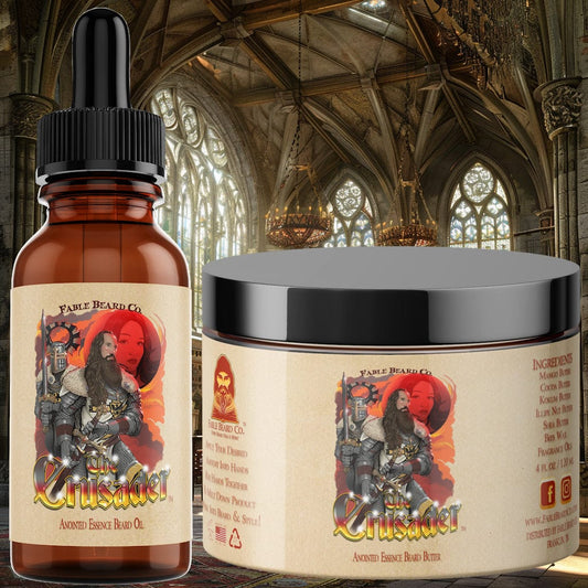 The Crusader - Beard Oil & Butter Kit - Ancient Citrus Musk, Lavender Soaked Sandalwood, and Eucalyptus Spice