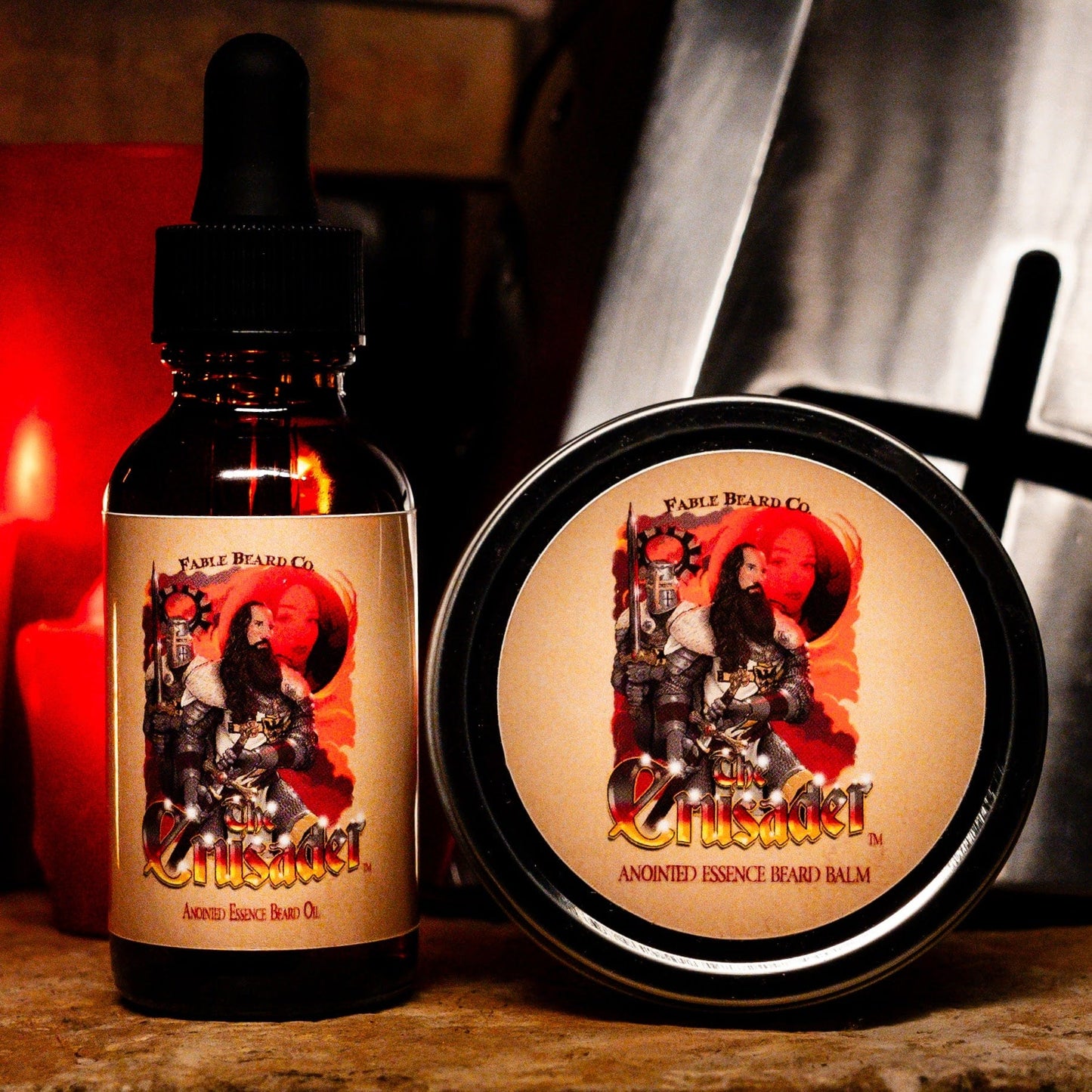 The Crusader - Beard Oil & Balm Kit - Ancient Citrus Musk, Lavender Soaked Sandalwood, and Eucalyptus Spice