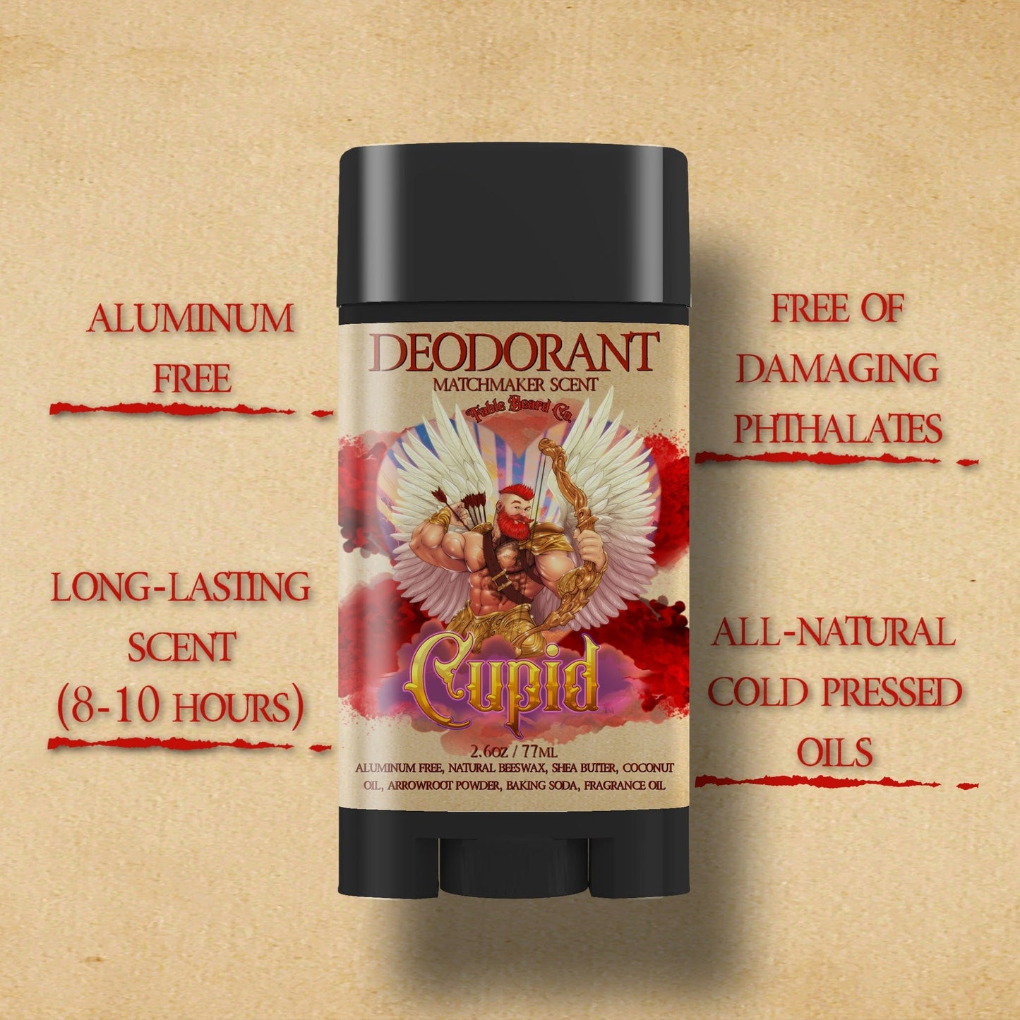 Cupid - Deodorant - Sweet Amber, Vanilla Musk, Oak Arrow, Milk Chocolate