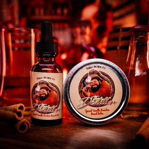 The Distiller - Beard Oil & Balm Kit - Mulled Spices, Aged Bourbon, and Deep Barrel Woods