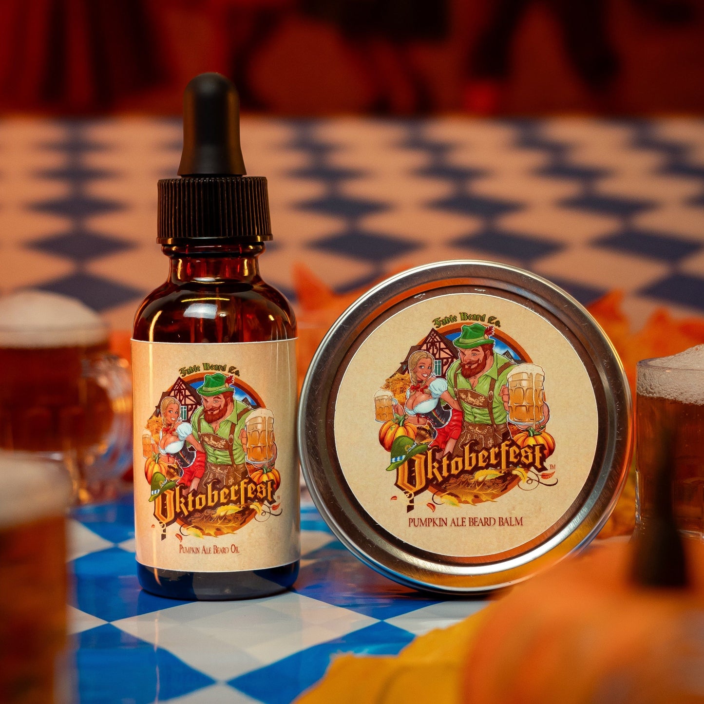 Oktoberfest - Beard Oil & Balm Kit - Pumpkin Ale, Sweet Potato, German Oak Tree, & Lederhosen Leather