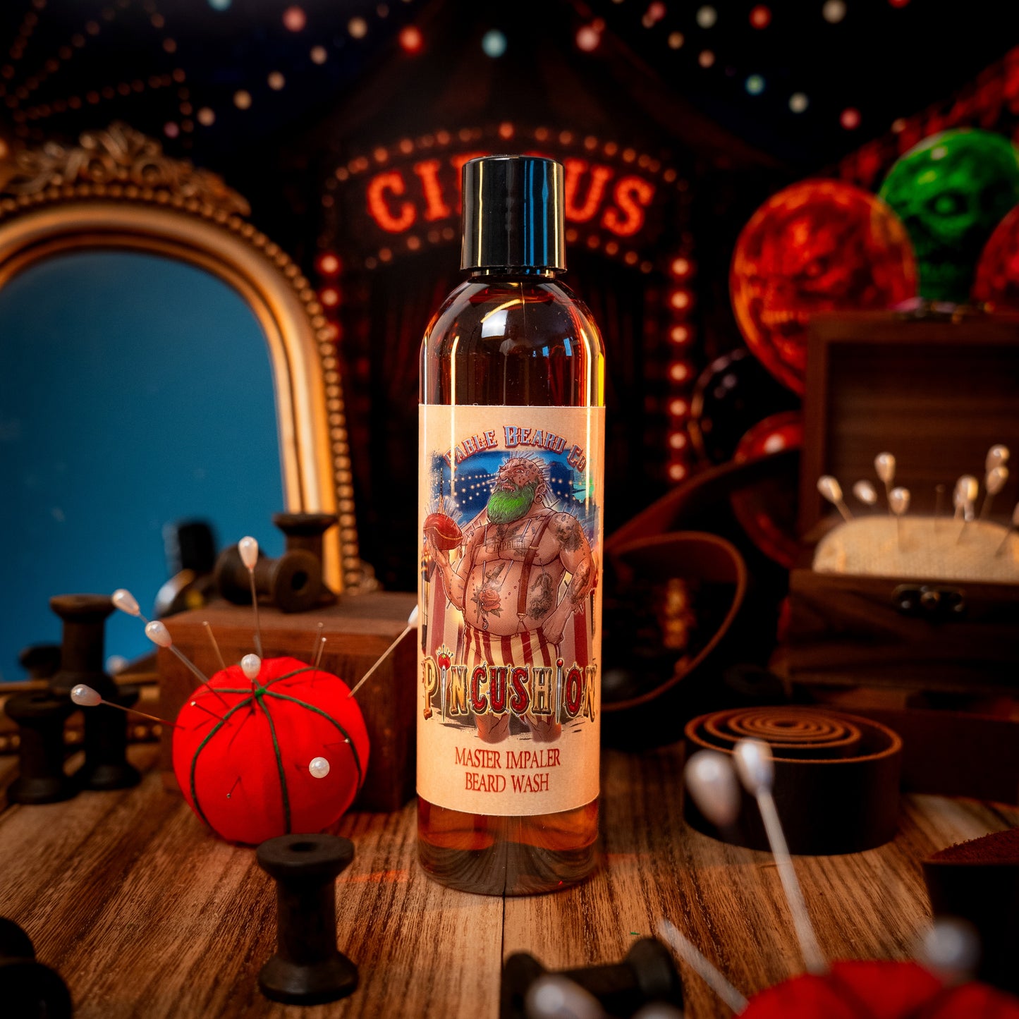 Pincushion - Beard Wash - Big Top Timberwood, Caramelized Maple Ember, Shadowed Bergamot