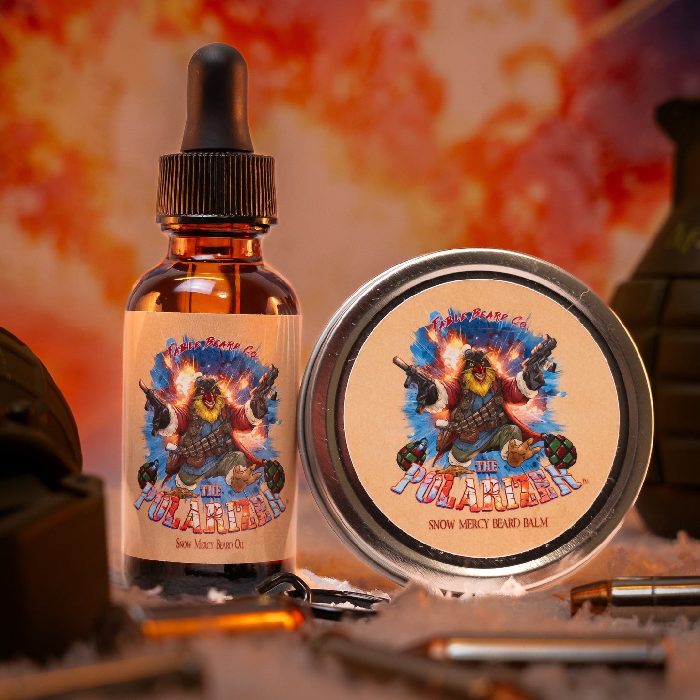 The Polarizer - Beard Oil & Balm Kit - Peppermint Hot Cocoa, Powdered Sugar, Condensed Milk