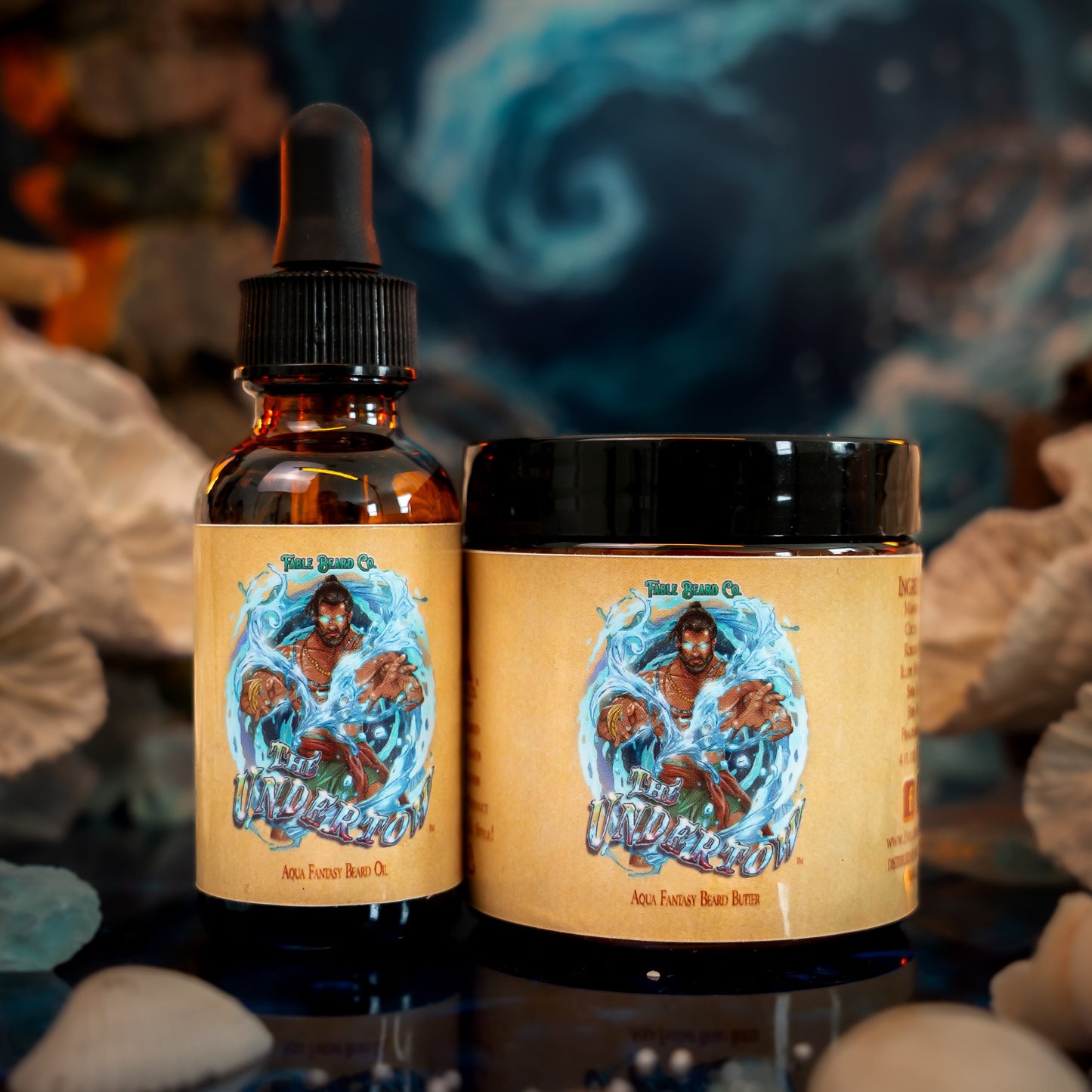 The Undertow - Beard Oil & Butter Kit - Palm Tree Woods, Oceanic Musk, Peppered Bergamot, and Mossy Sea Caves