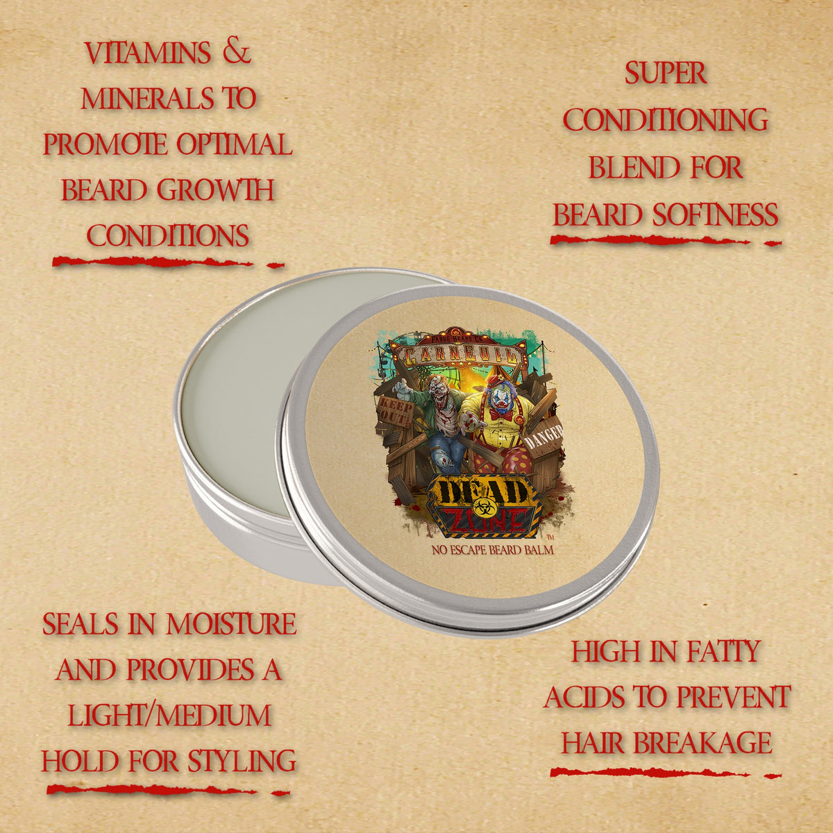 Dead Zone - Beard Balm - Midnight Carnival Latte, Shadowy Sandalwood, Pumpkin Brittle
