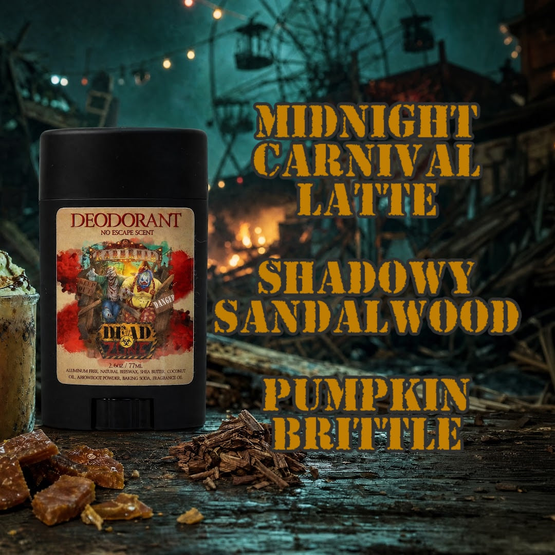 Dead Zone - Deodorant - Midnight Carnival Latte, Shadowy Sandalwood, Pumpkin Brittle