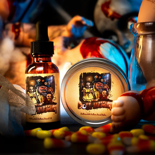 The Dollmaker - Beard Oil & Balm Kit - Warm Butterscotch, Buttered Rum, Candy Corn, & Creamy Caramel