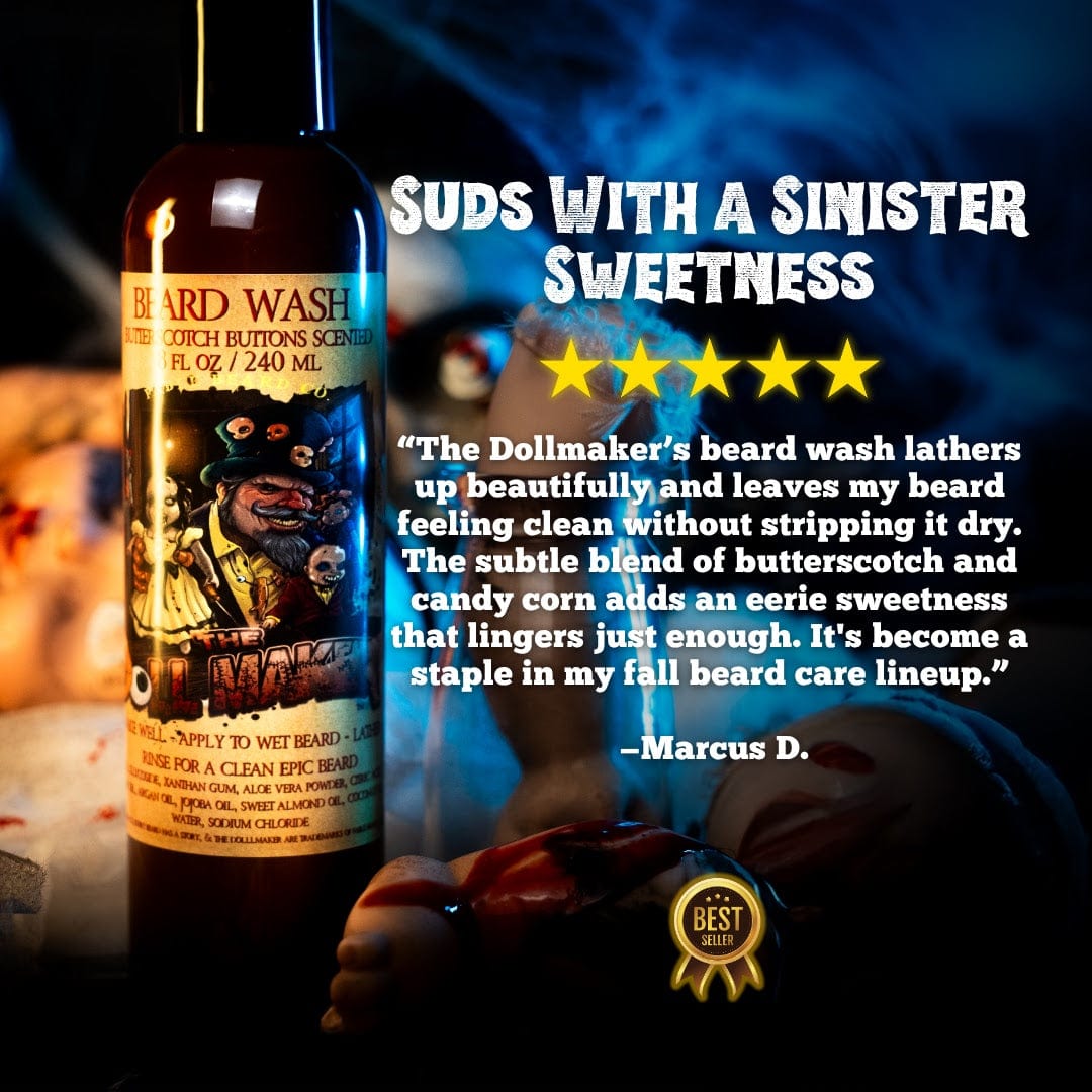 The Dollmaker - Beard Wash - Warm Butterscotch, Buttered Rum, Candy Corn, & Creamy Caramel