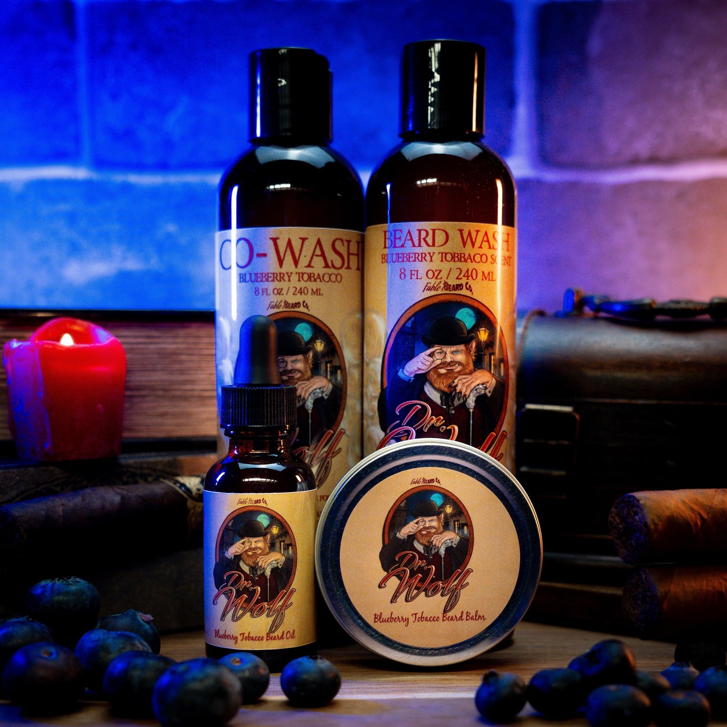 Dr. Wolf - Complete Balm Kit - Fresh Blueberries, Warm Tobacco, and Aged Mahogany