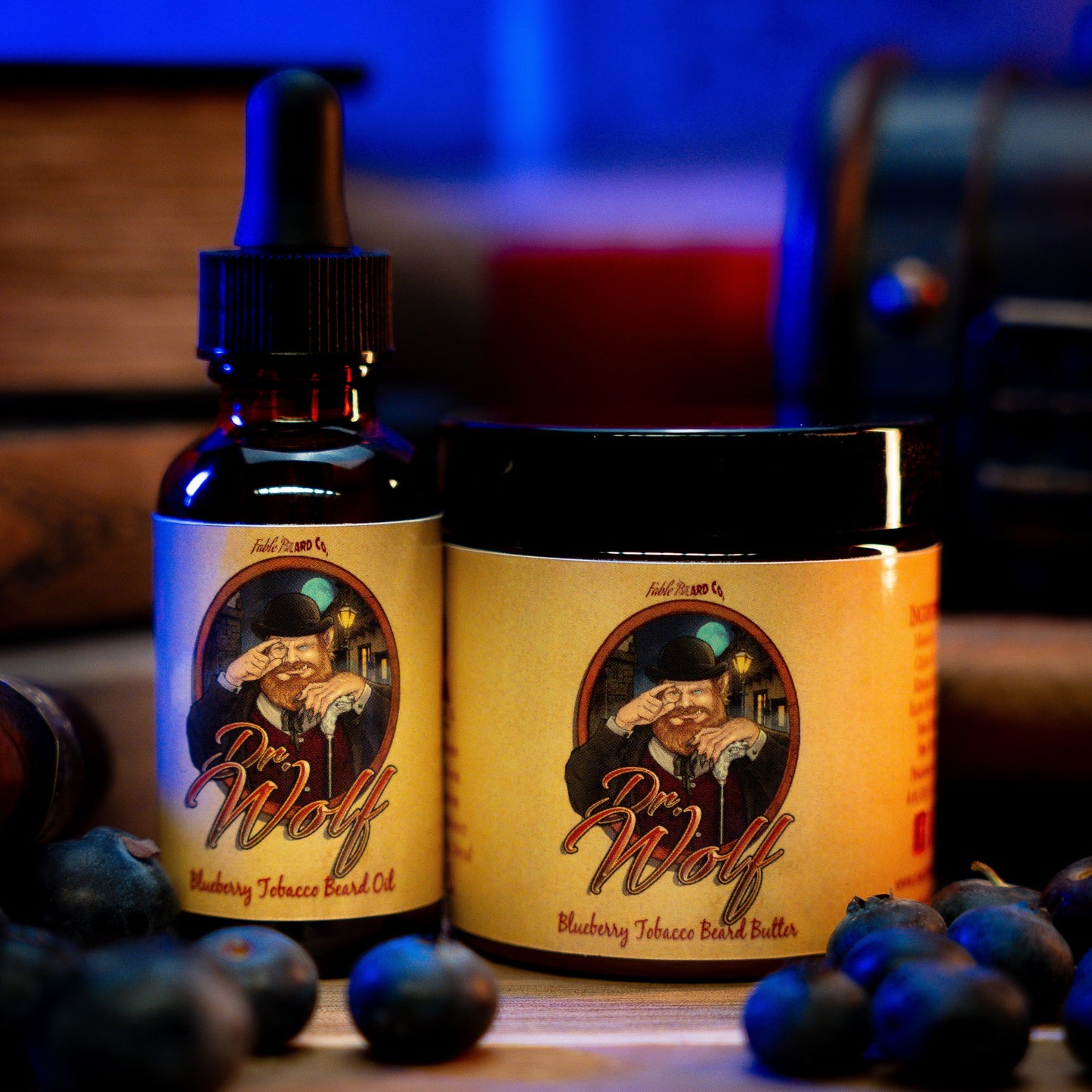 Dr. Wolf - Beard Oil & Butter Kit - Fresh Blueberries, Warm Tobacco, and Aged Mahogany