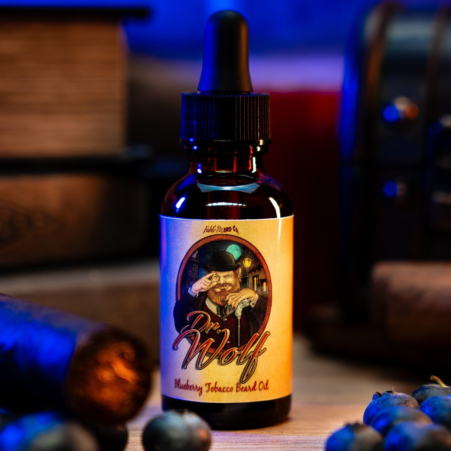 Dr. Wolf - Beard Oil - Fresh Blueberries, Warm Tobacco, and Aged Mahogany