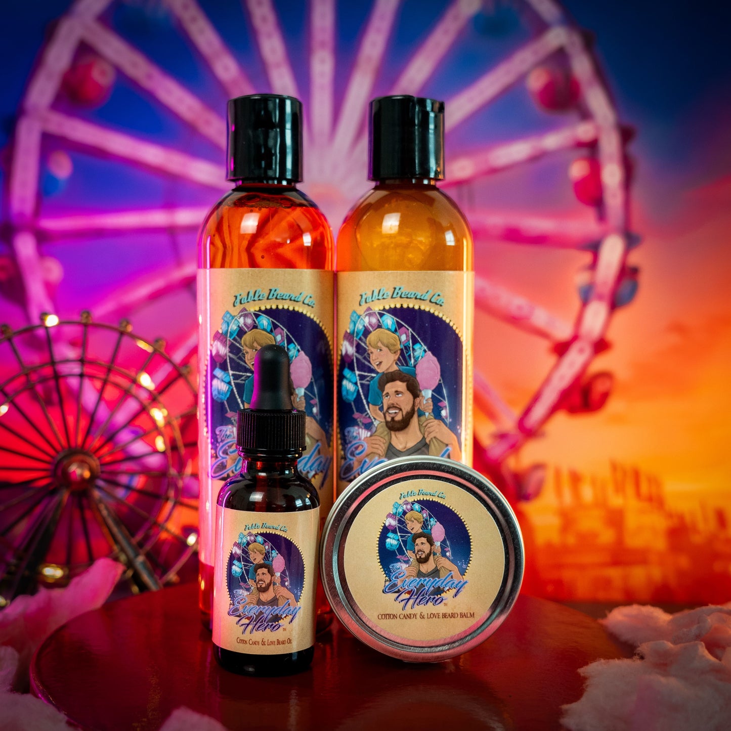 The Everyday Hero - Complete Balm Kit - Sticky Sweet Cotton Candy, Fresh Baked Funnel Cake, and Warm Vanilla Sugar