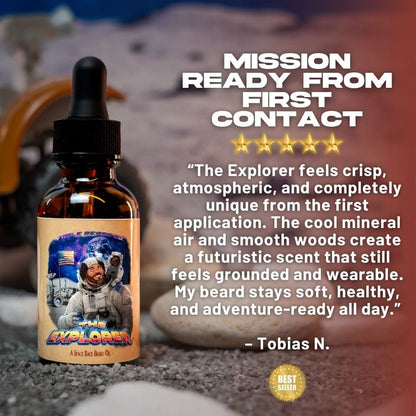 The Explorer - Beard Oil - Silver Birch, Cosmic Air Accord, Dark Mineral Musk