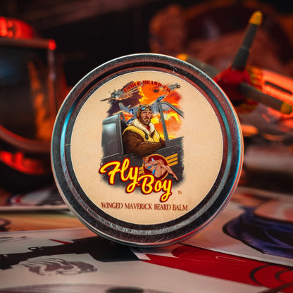 Flyboy - Beard Balm - Vintage Barbershop, Officer's Whiskey Reserve, Spiced Clove Ember