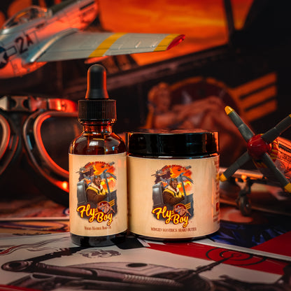 Flyboy - Beard Oil & Butter Kit - Vintage Barbershop, Officer's Whiskey Reserve, Spiced Clove Ember