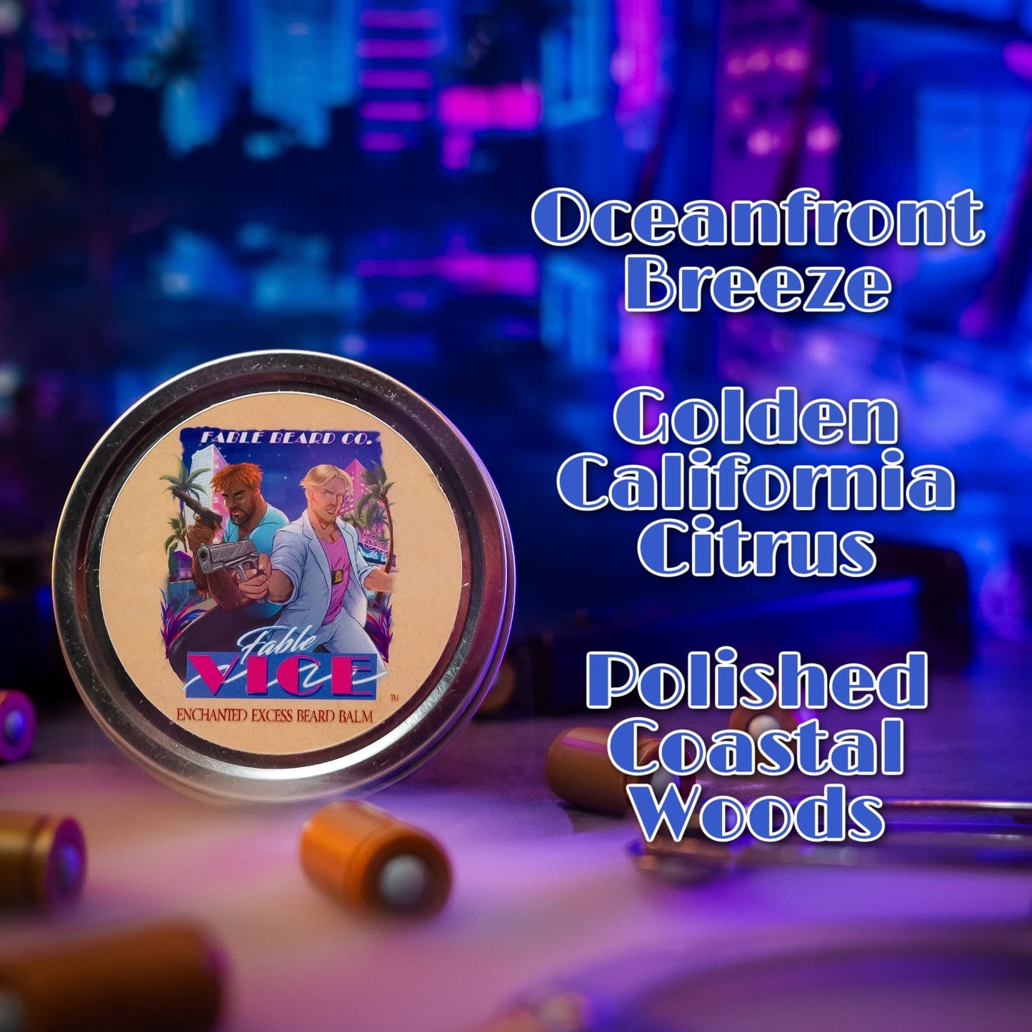 Fable Vice - Beard Balm - Oceanfront Breeze, Golden California Citrus, Polished Coastal Woods