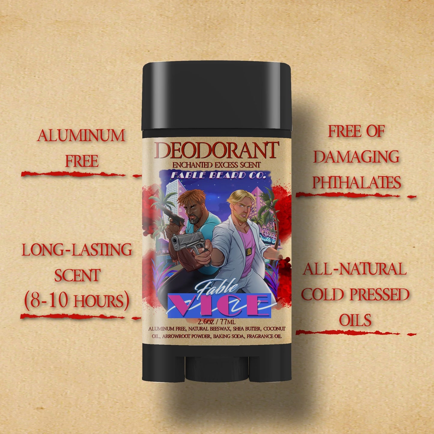 Fable Vice - Deodorant - Oceanfront Breeze, Golden California Citrus, Polished Coastal Woods