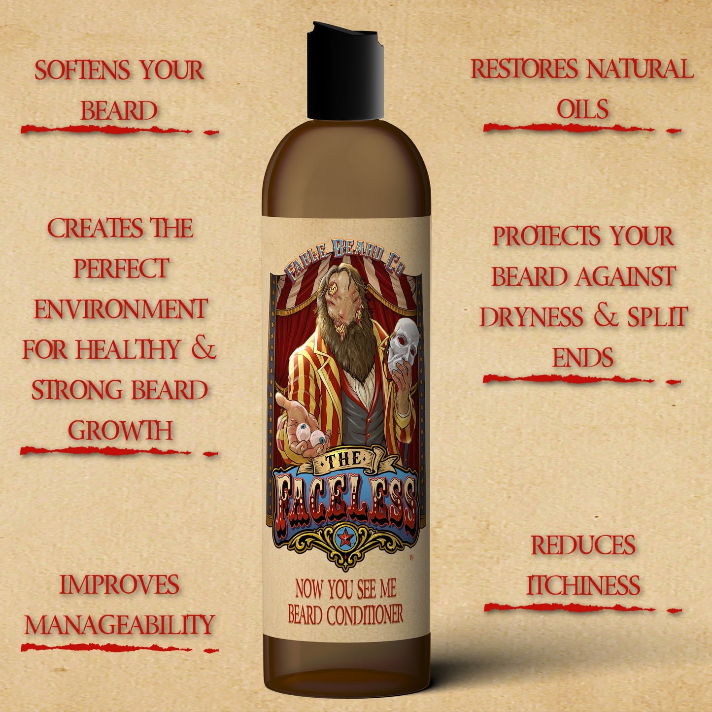 The Faceless - Beard Conditioner - Fireside Cider, Phantom Suede, Velvety Marzipan