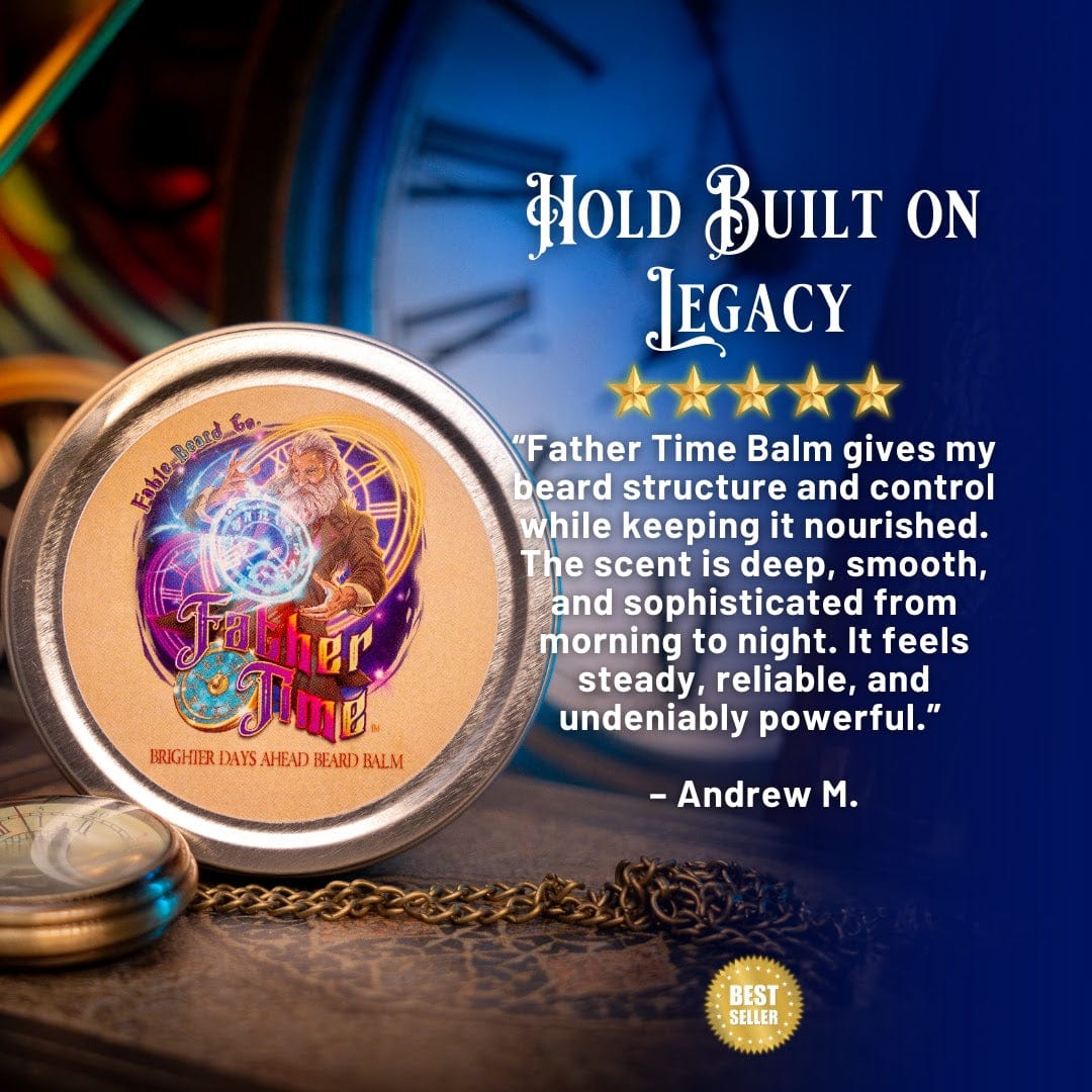 Father Time - Beard Oil & Balm Kit - Musky Ambergris, Earthy Moss, Coconut Milk, and Ripe Apricot