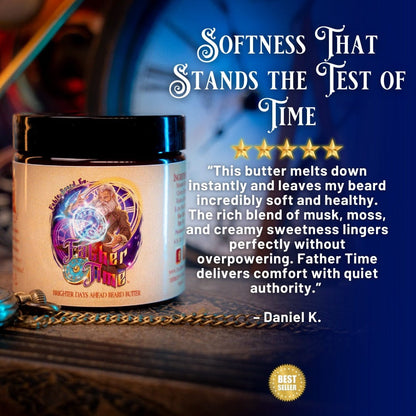 Father Time - Beard Oil & Butter Kit - Musky Ambergris, Earthy Moss, Coconut Milk, and Ripe Apricot