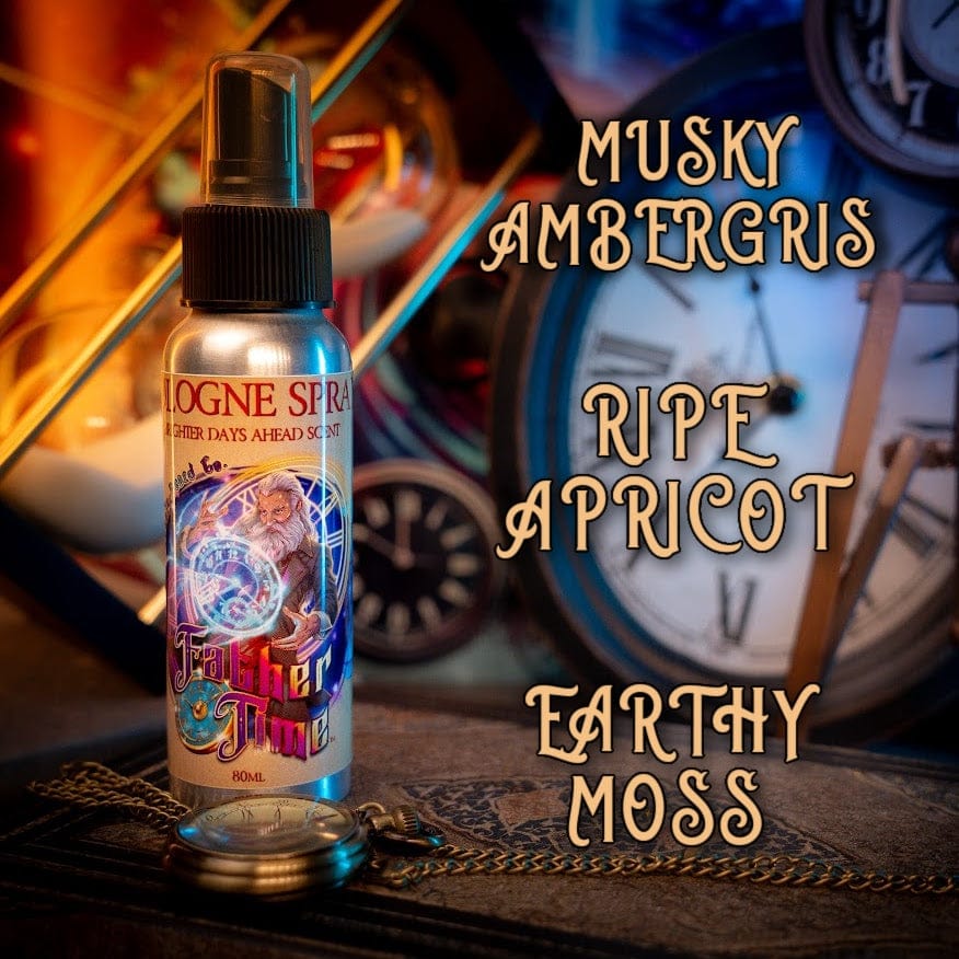 Father Time - Cologne - Musky Ambergris, Earthy Moss, Coconut Milk, and Ripe Apricot