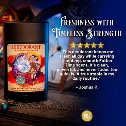 Father Time - Deodorant - Musky Ambergris, Earthy Moss, Coconut Milk, and Ripe Apricot