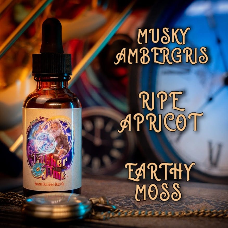 Father Time - Beard Oil & Balm Kit - Musky Ambergris, Earthy Moss, Coconut Milk, and Ripe Apricot