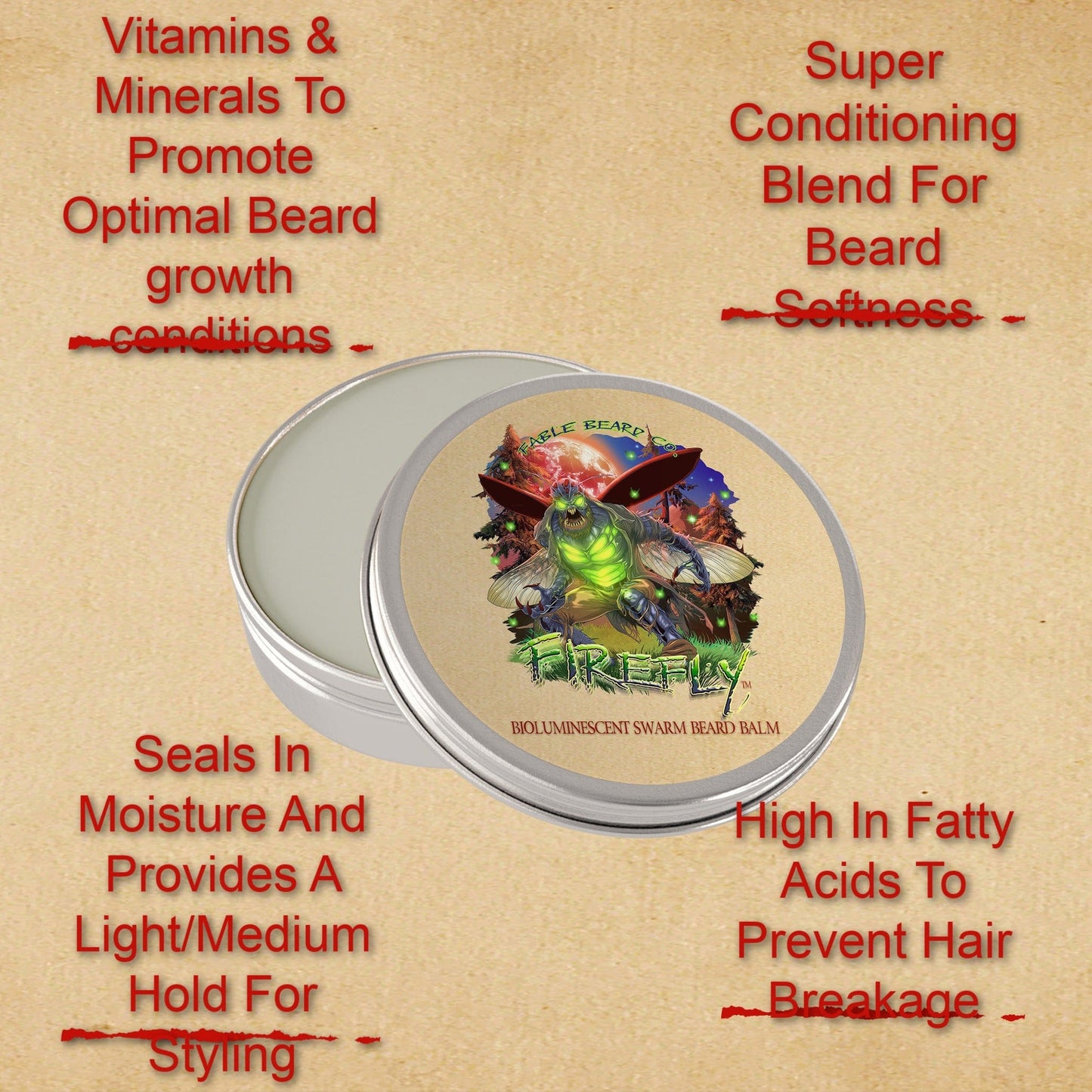 The Firefly - Beard Balm - Dewy Aloe, Sharp Lemon, & Smoked Oud