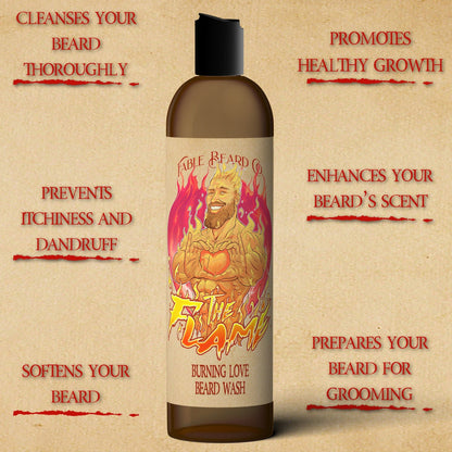 The Flame - Beard Wash - Creamy Sandalwood, Rich Musk, Sparkling Champagne, and Honey Drizzle