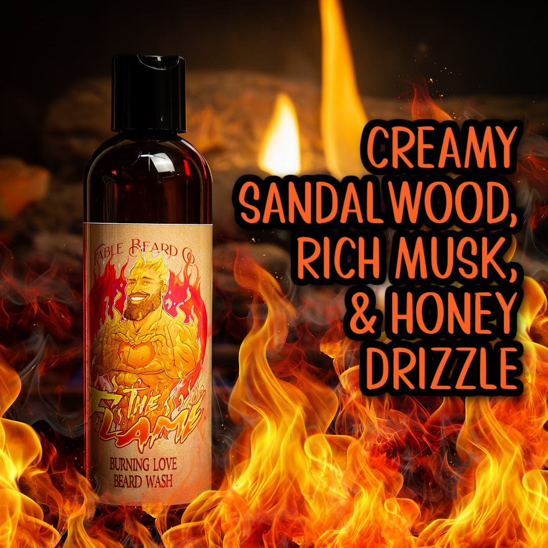 The Flame - Beard Wash - Creamy Sandalwood, Rich Musk, Sparkling Champagne, and Honey Drizzle