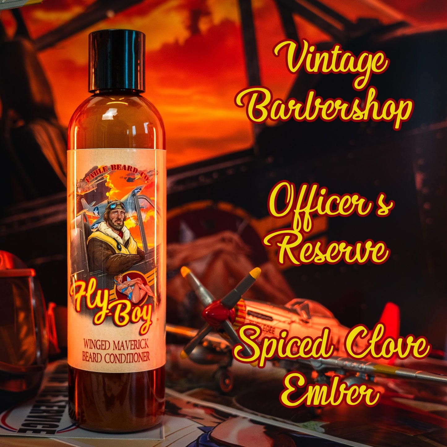 Flyboy - Beard Conditioner - Vintage Barbershop, Officer's Whiskey Reserve, Spiced Clove Ember