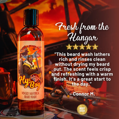 Flyboy - Beard Wash - Vintage Barbershop, Officer's Whiskey Reserve, Spiced Clove Ember