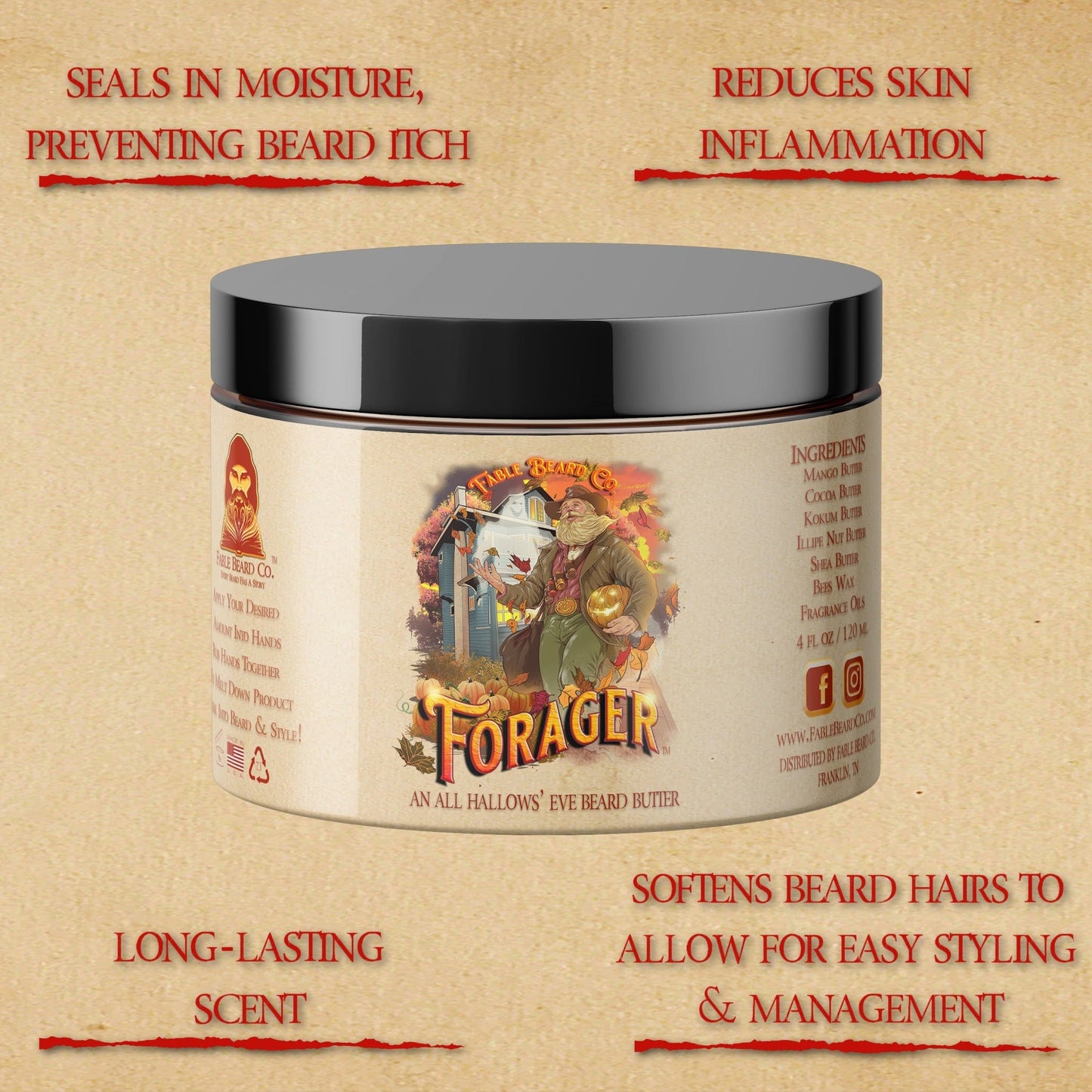 Forager - Beard Oil & Butter Kit - Frosted Maple Glaze, Pecan Praline, Mulled Apple Cider