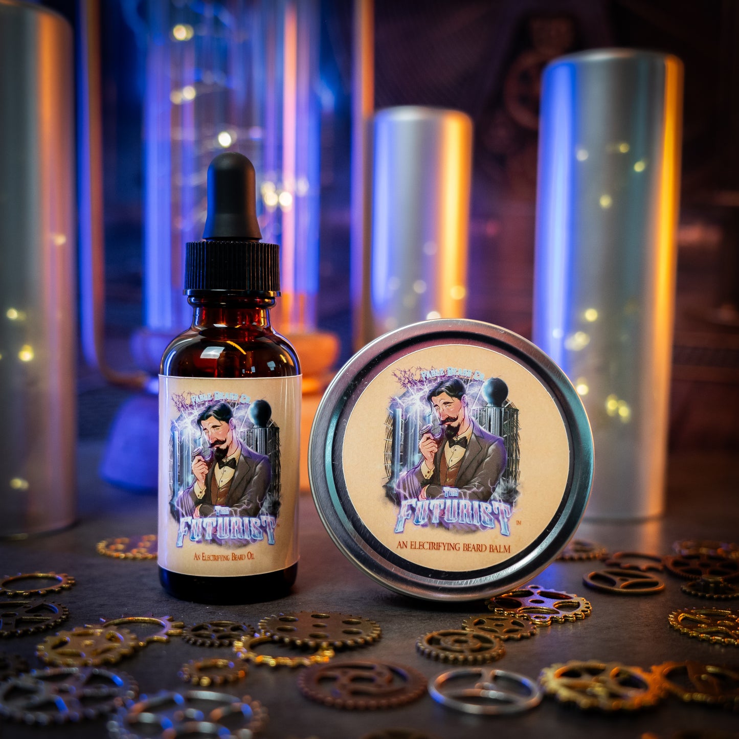 The Futurist - Beard Oil & Balm Kit - Voltage Cured Oud, Electric Lavender Bloom, Polished Sandalwood