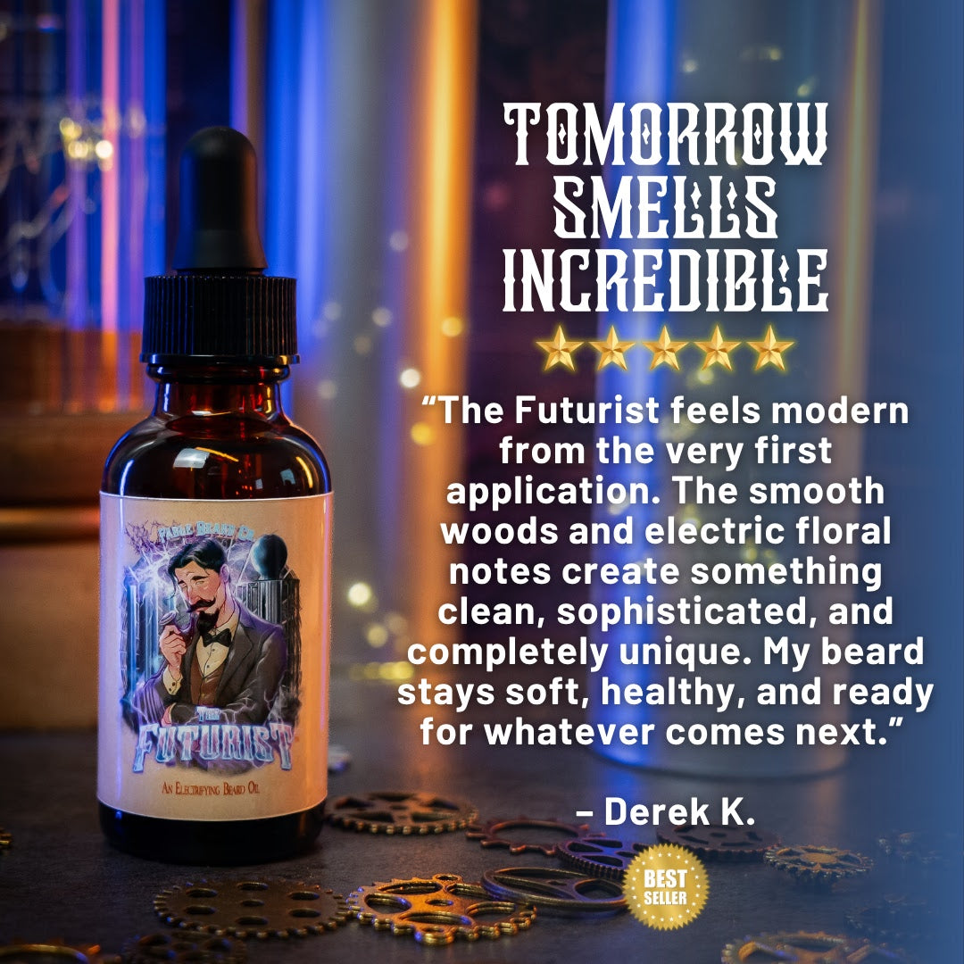 The Futurist - Beard Oil - Voltage Cured Oud, Electric Lavender Bloom, Polished Sandalwood