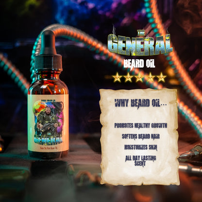 The General - Beard Oil - Sweetened Tobacco, Sandalwood Aftershave, Cosmic Bergamot