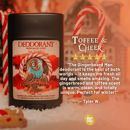 The Ginger Beard Man - Deodorant - Warm Gingerbread, Rich Toffee, and Christmas Spices