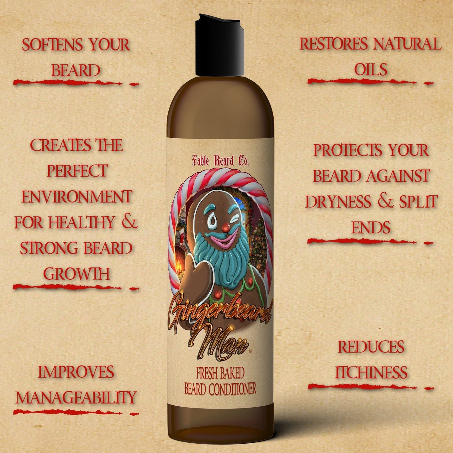 The Ginger Beard Man - Beard Conditioner - Warm Gingerbread, Rich Toffee, and Christmas Spices