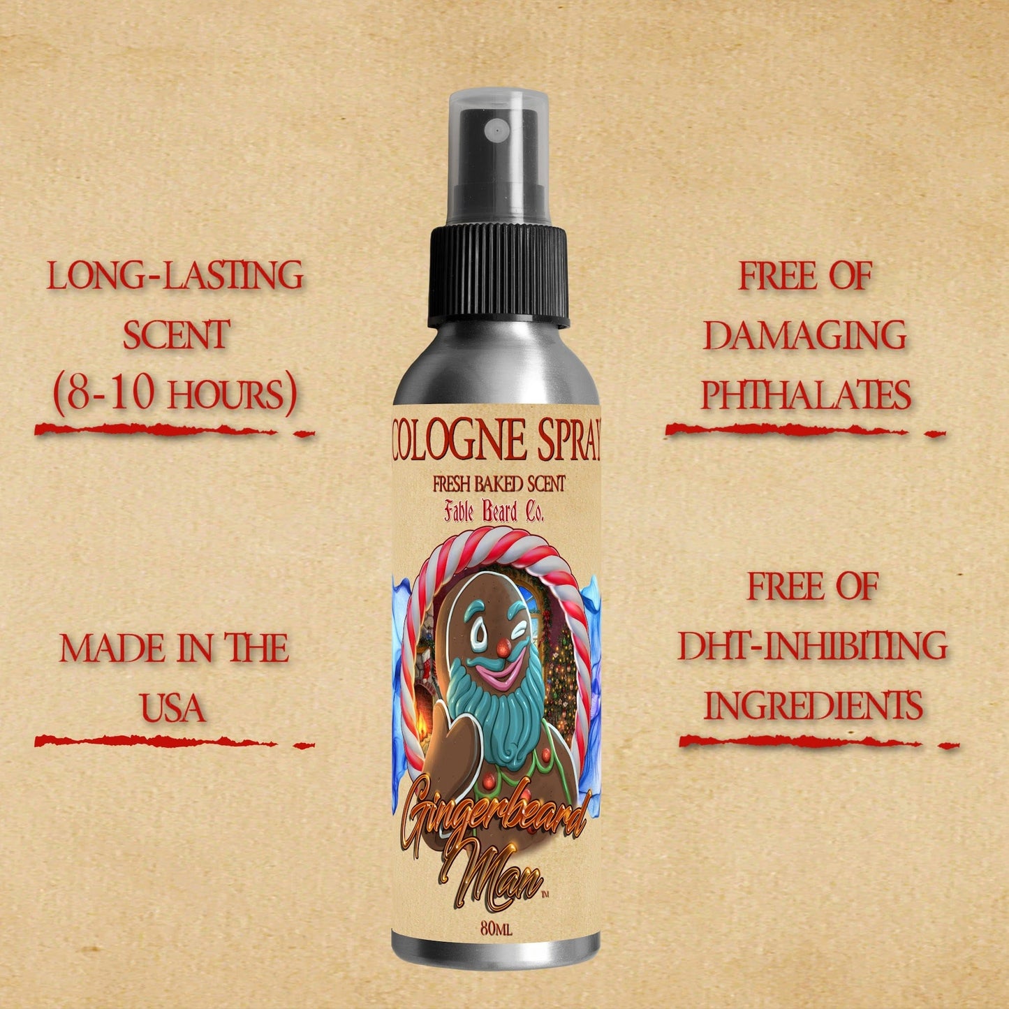 The Ginger Beard Man - Cologne - Warm Gingerbread, Rich Toffee, and Christmas Spices