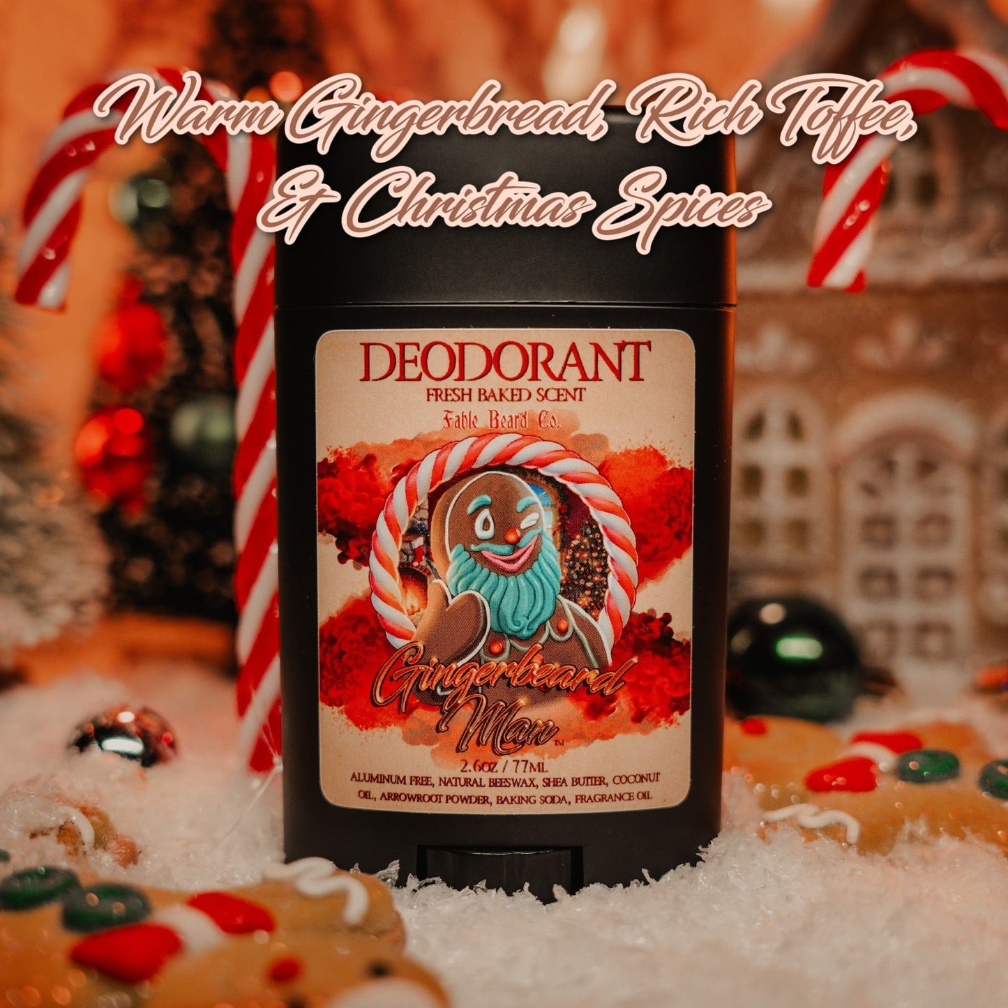 The Ginger Beard Man - Deodorant - Warm Gingerbread, Rich Toffee, and Christmas Spices