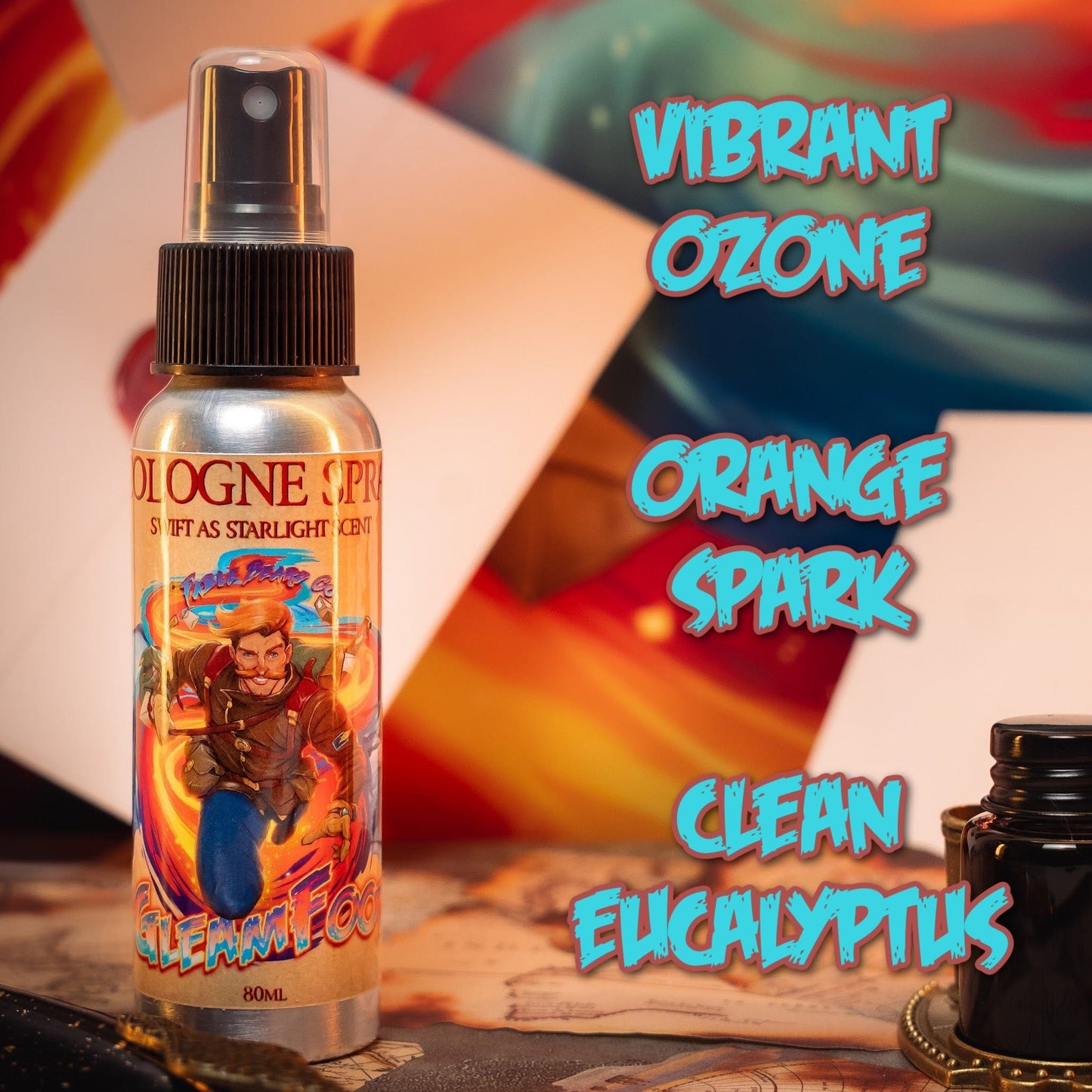 Gleamfoot - Cologne - Vibrant Ozone, Orange Spark, Clean Eucalyptus