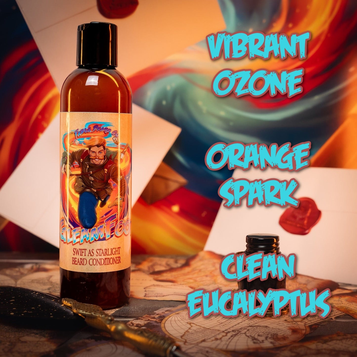 Gleamfoot - Beard Conditioner - Vibrant Ozone, Orange Spark, Clean Eucalyptus