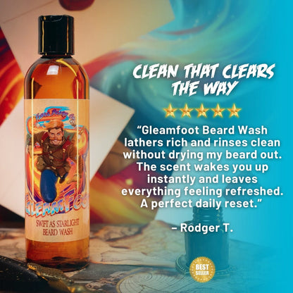 Gleamfoot - Beard Wash - Vibrant Ozone, Orange Spark, Clean Eucalyptus