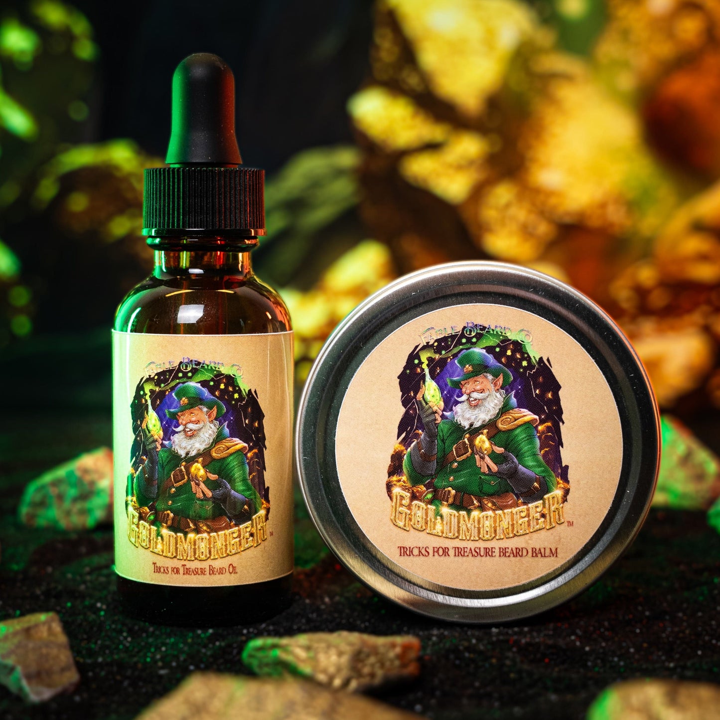 The Goldmonger - Beard Oil & Balm Kit - Sun-Soaked Bergamot, Fresh Greenery, Vanilla Dust