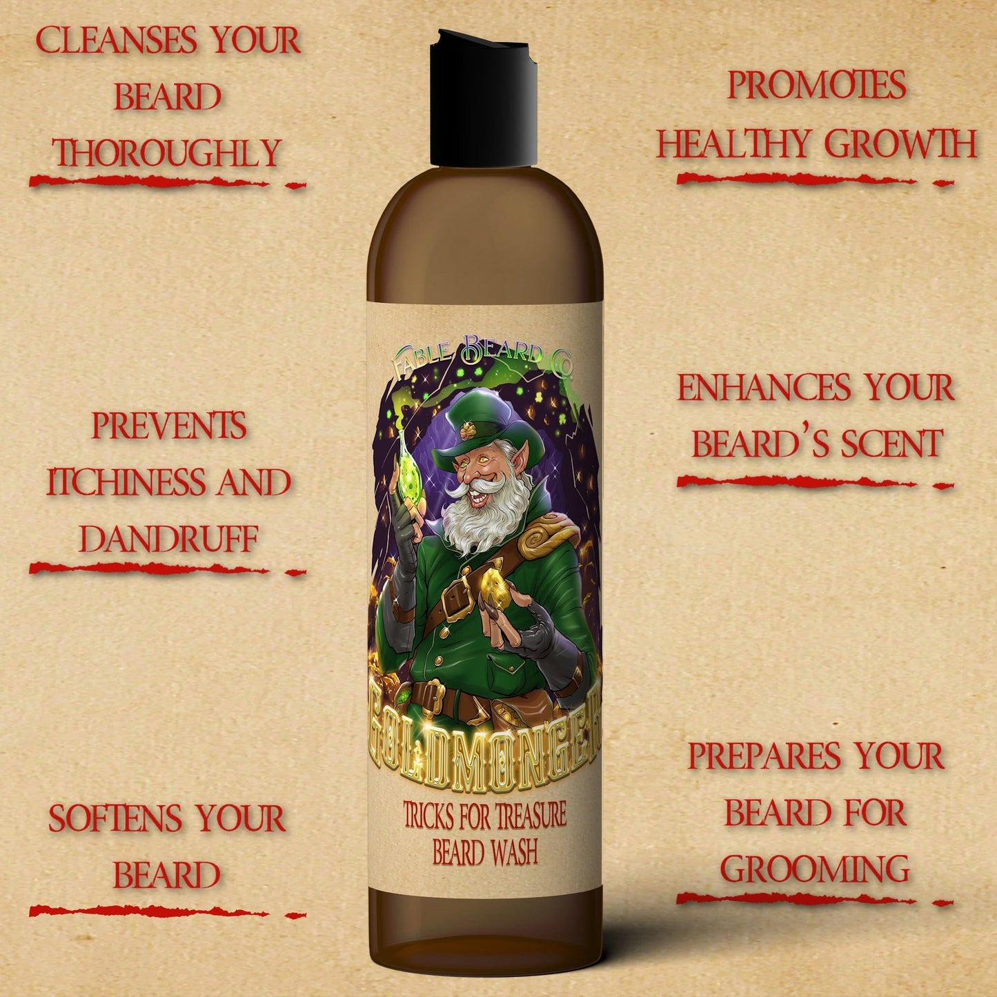 The Goldmonger - Beard Wash - Sun-Soaked Bergamot, Fresh Greenery, Vanilla Dust