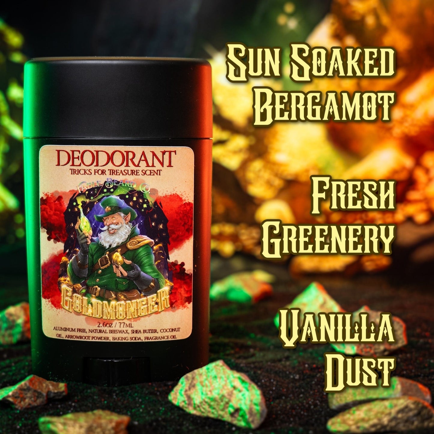 The Goldmonger - Deodorant - Sun-Soaked Bergamot, Fresh Greenery, Vanilla Dust